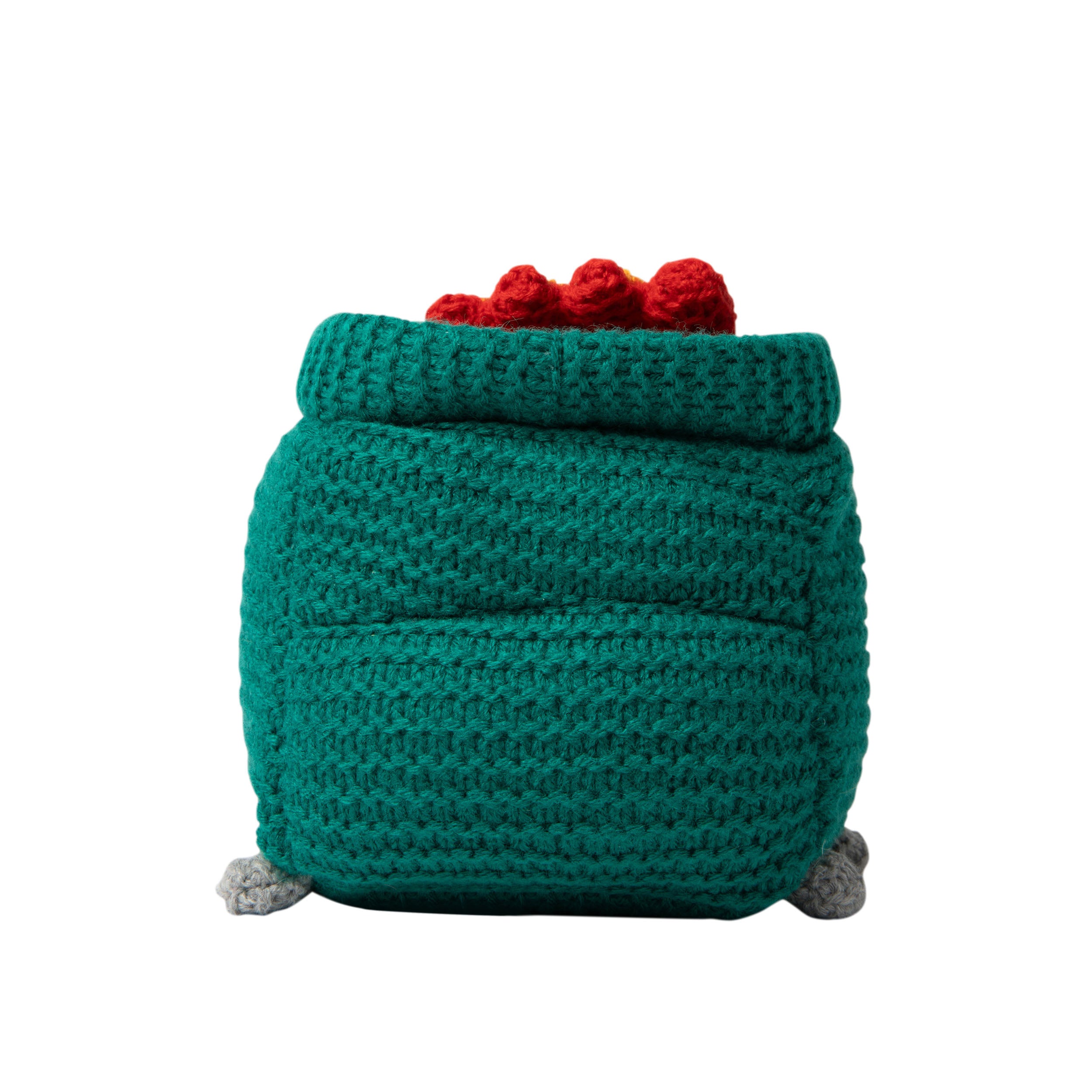 Lil Cheers Dumpster by Relatable – Funny Crochet Plush with Motivational Sign, Uplifting Gift & Desk Decor