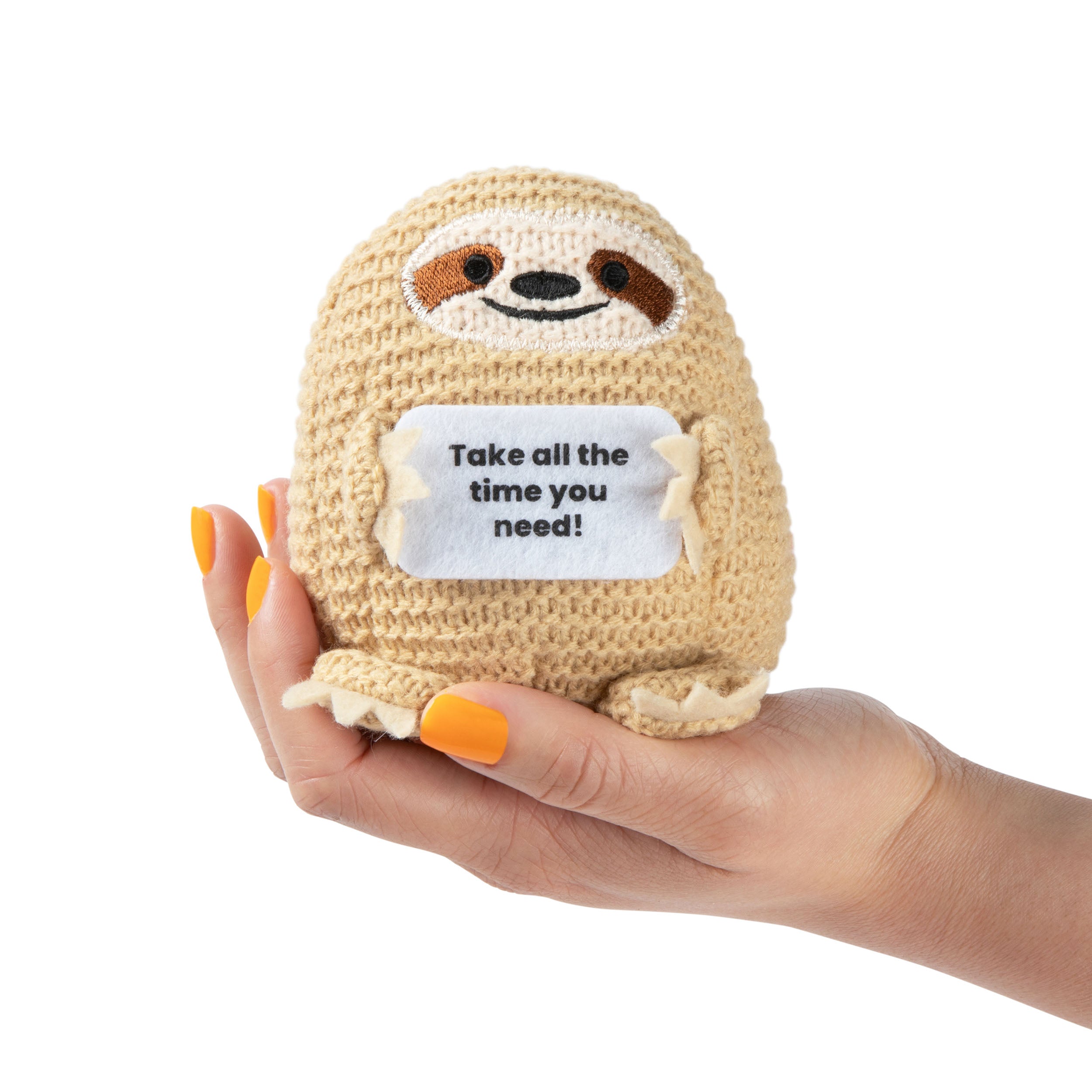 Lil Cheers Sloth by Relatable – Motivational Crochet Plush, Desk Decor, or Uplifting Gifts for Kids & Adults