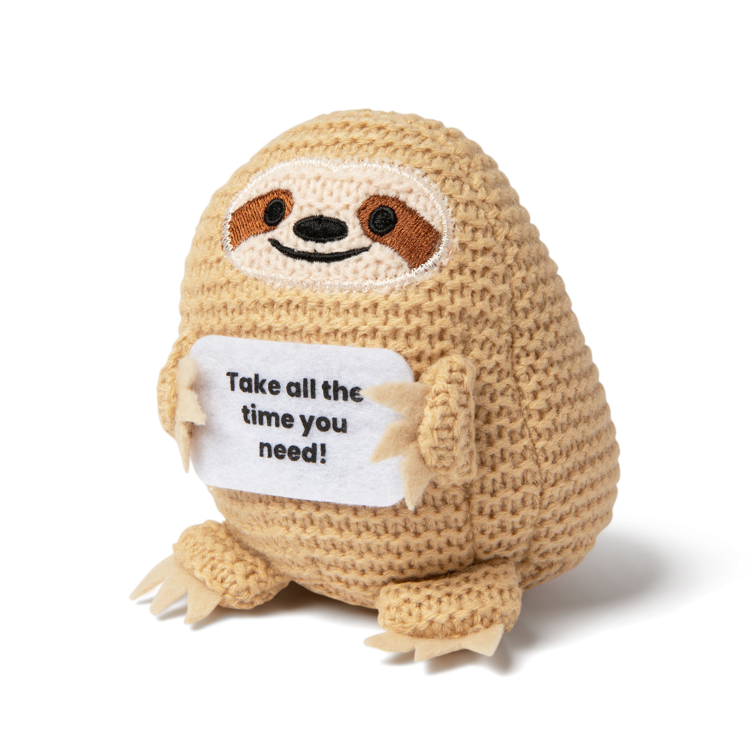 Lil Cheers Sloth by Relatable – Motivational Crochet Plush, Desk Decor, or Uplifting Gifts for Kids & Adults