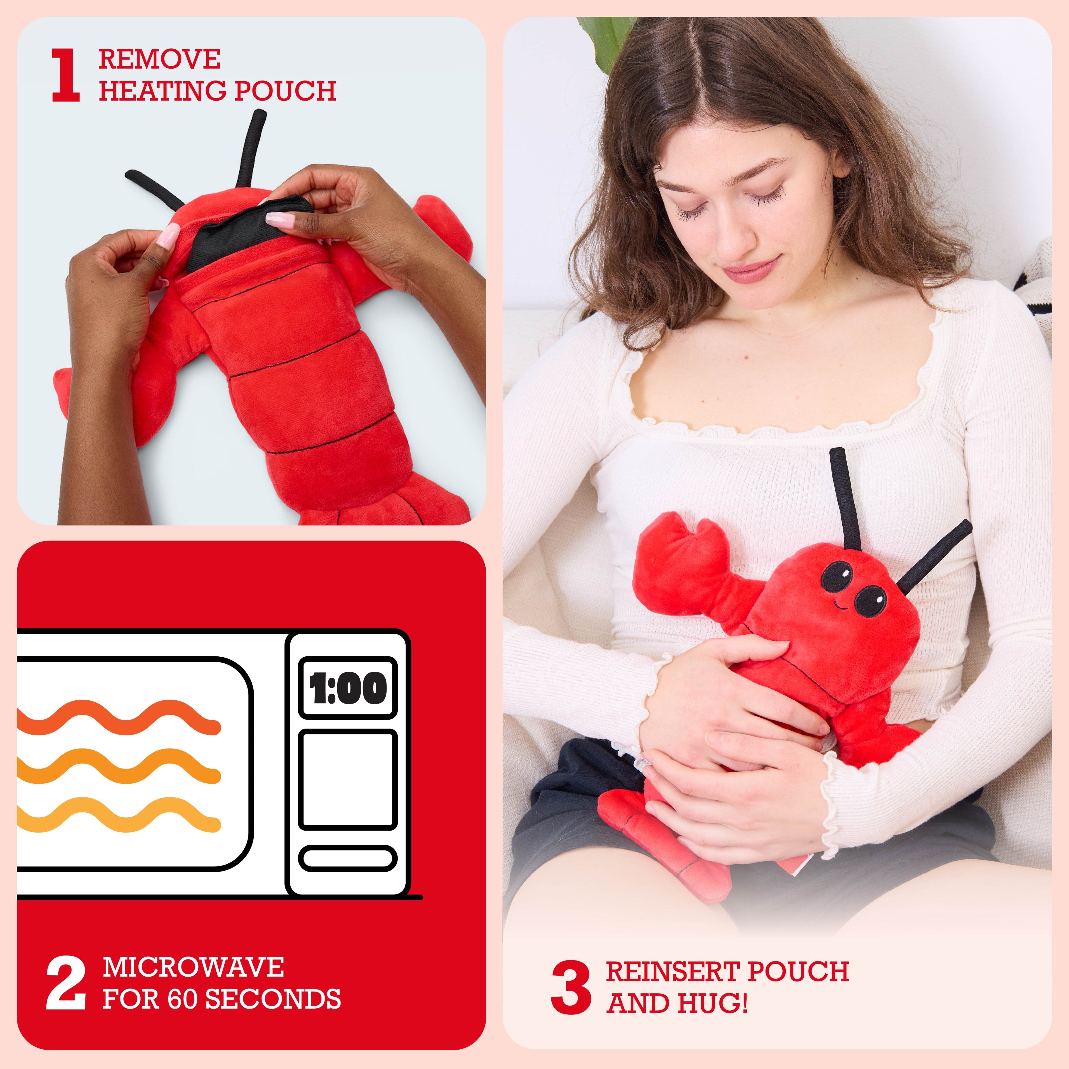 Menstruation Crustacean Lobster Heating Pad For Period Cramps & Muscle Pain