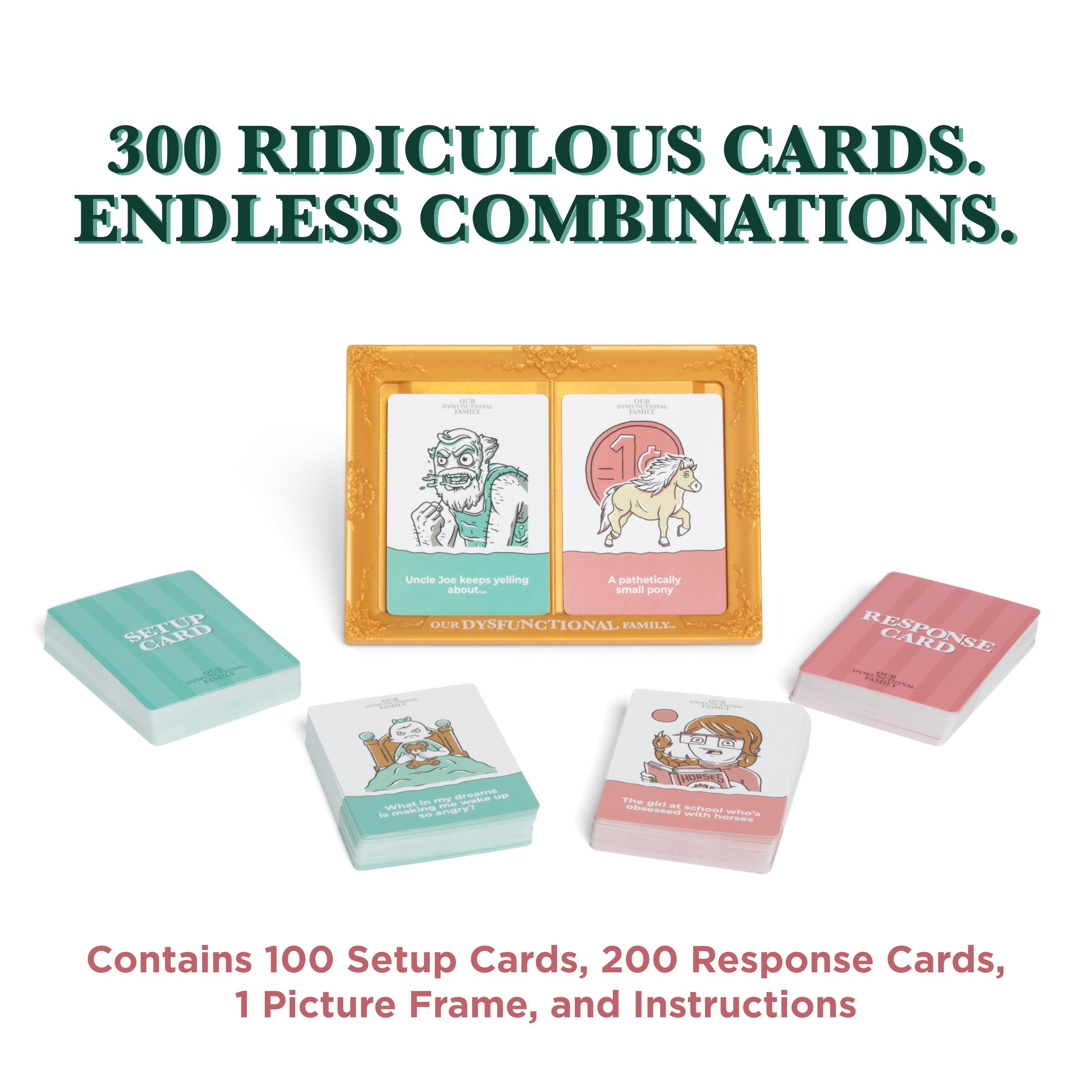 Our Dysfunctional Family by Relatable - The Funny Family Games Pick That Puts the Fun in Dysfunctional. A Family Game Night Staple for Ages 8+ - Includes 300 Cards and 1 Frame.