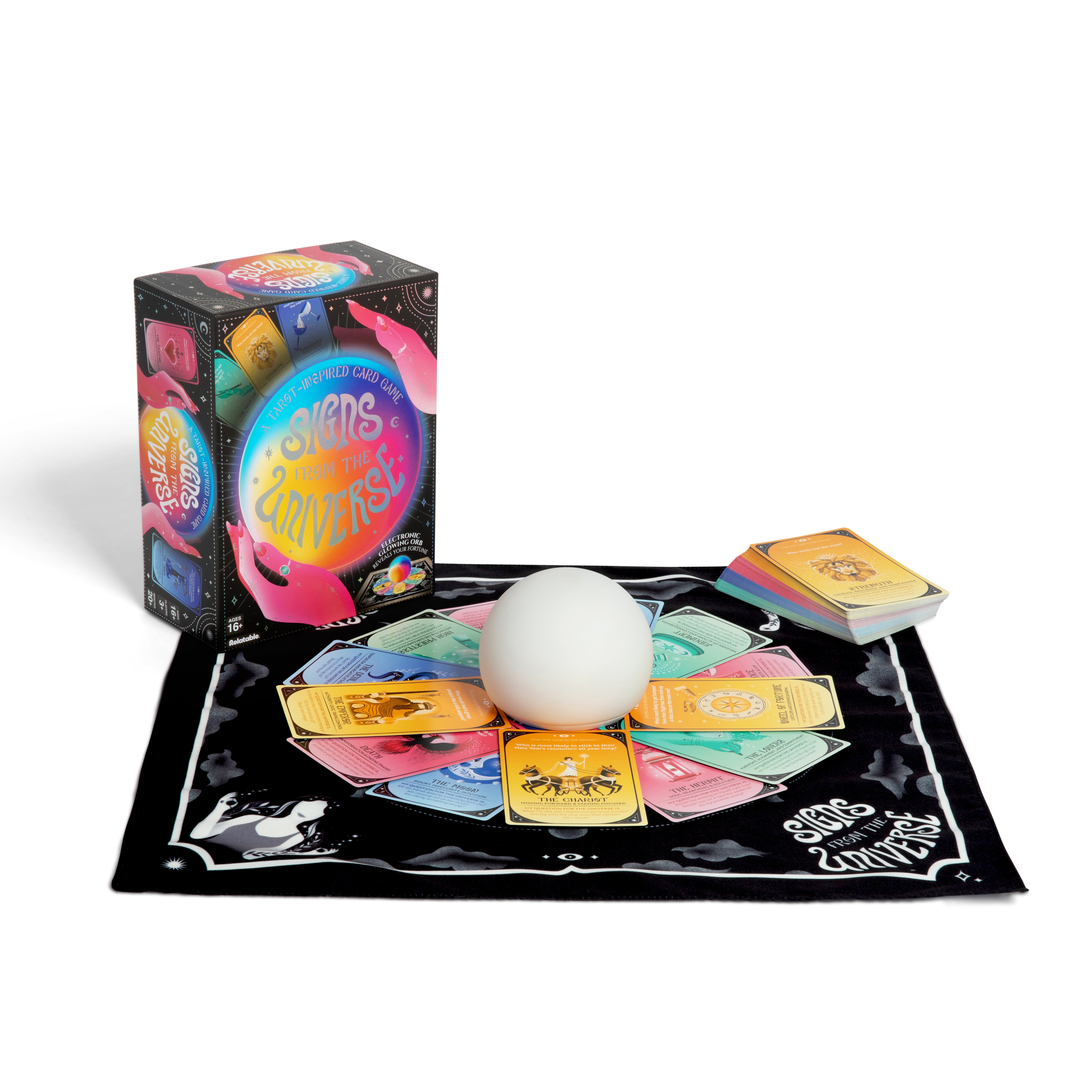 Signs From The Universe - Party Game with Tarot Cards and Glowing Orb for Girls Night