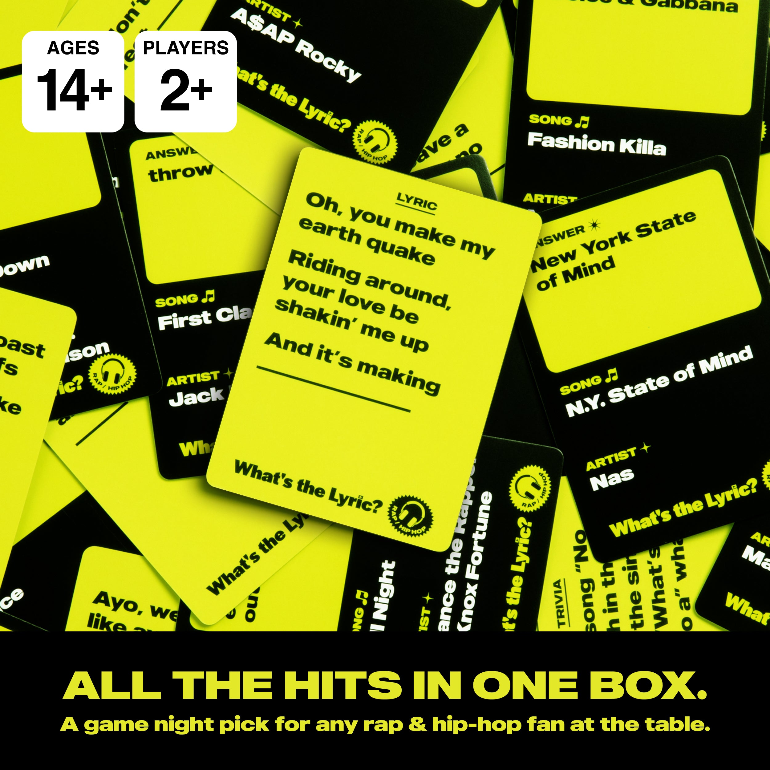 What's The Lyric Rap and Hip-Hop by Relatable - A Music Trivia Game and Finish the Lyric Card Game Featuring All Of The Top Hits – Includes 100 Cards.