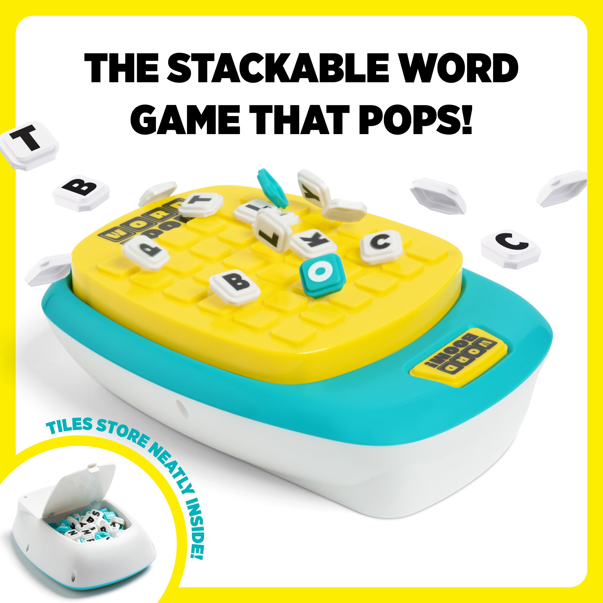 Word Boom by Relatable - Build Crosswords Before the Board Pops. A Fun Pick For A Fast Paced Word Game, Family Games and Couples Games – Includes 1 Pop-Up Board and 75 Tiles
