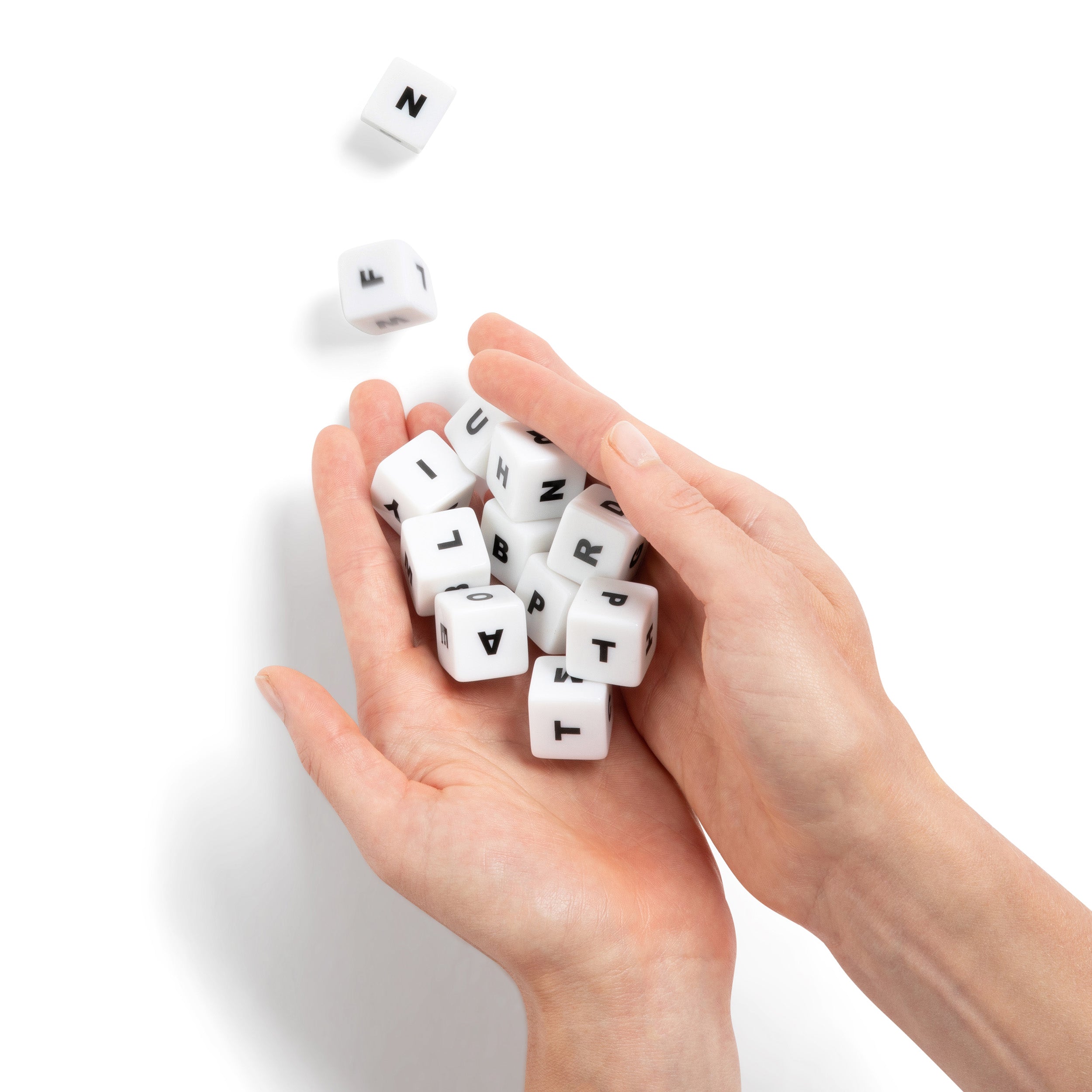 Word Dice by Relatable - Brain Teaser Puzzles - Roll The Dice and Build Crosswords - 1 Tin, 12 Dice